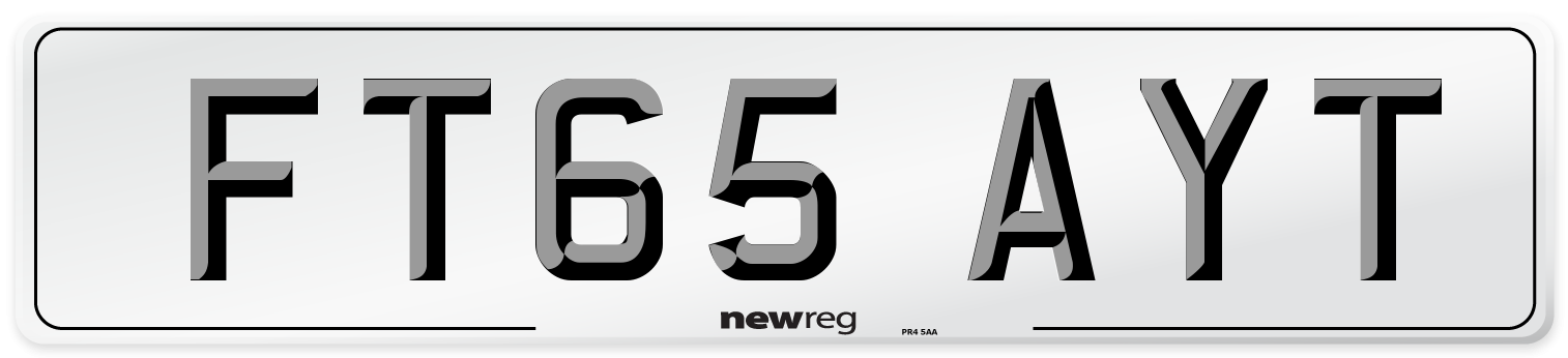 FT65 AYT Number Plate from New Reg